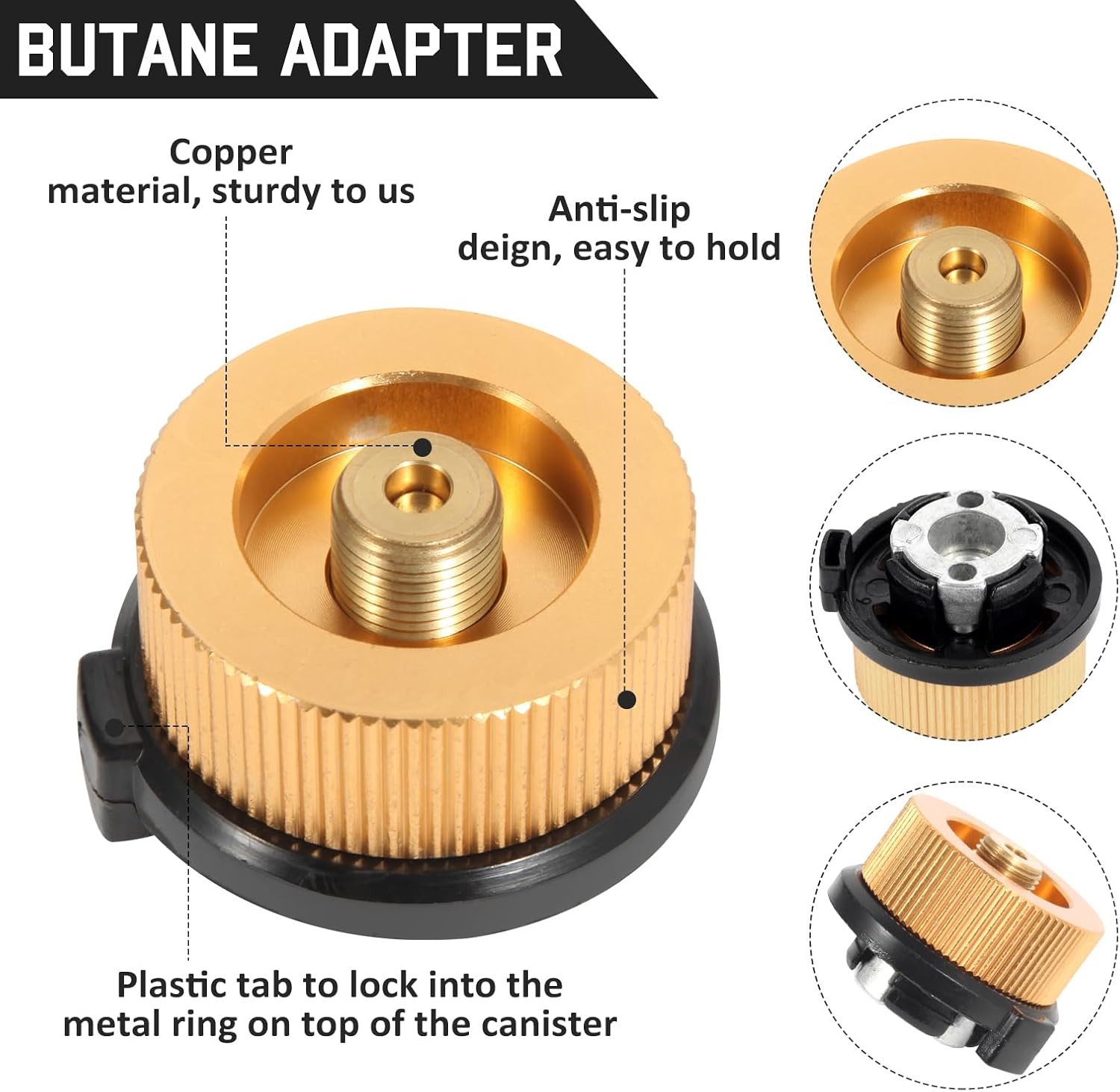 3-Piece Propane/Isobutane/Butane Refill Adapter Set - Camping Backpacking Stove 