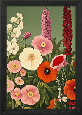 Quadro floreale giardino con cornice wall art poster stampa su tela