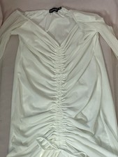 PrettyLittleThing Off The Shoulder Ruched Bodycon Dress