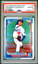 2024 Bowman Chrome Mega Box Mojo Refractor Yoshinobu Yamamoto #36 RC PSA 10