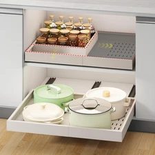 Pull out Cabinet Organizer,Width (14"-21") and Depth (17"-24") Expandable Wit...