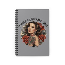Tattooed Pinup Girl Spiral Notebook  Ruled Journal