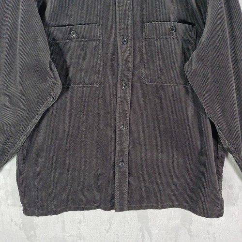 Uniqlo Mens Shirt Mens M Grey Corduroy Cord Worker Overshirt Jumbo Chore Heavy - Picture 3 of 10