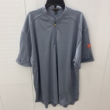 McDonalds Shirt Mens Large Regular Blue Gray 1/4 Zip Mcds Employee Workwear