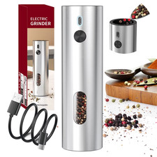 Automatische Pfeffermühle USB Wiederaufladbar Salzmühle Gewürze Einstellbar Set 1/2 Stück