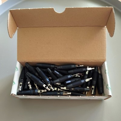  100x Hirschmann Büschelstecker BUELA 30 K schwarz   OVP / NEU