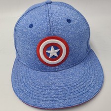 Captain America Hat Snapback Marvel Comics Blue Superhero Polyester Casual Men
