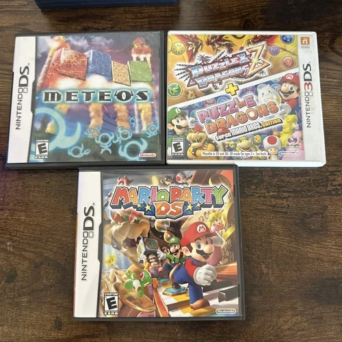 Nintendo DS & 3DS Game Bundle Mario Party DS Meteos Puzzle & Dragons CIB