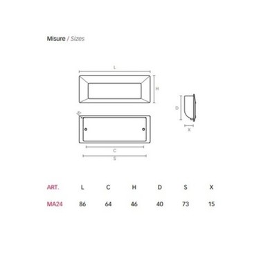 MITAL MA24 Einbaugriff Matt Chrom MM.86 MIMA24CO Ferrero Ferramenta