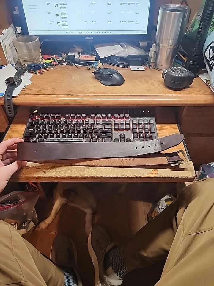 Cinturón Vaquero Occidental Vintage Hunter Cuero Munición Munición 122 Marrón Talla L .22 Foto 3 de 4