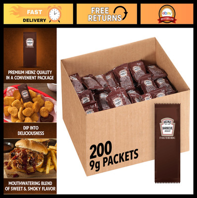 BBQ Sauce Single Serve Packets - 0.4 oz, Bulk Pack of 200, Perfect for Grilling