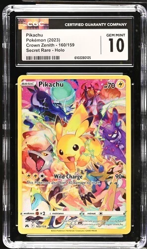 Pikachu 160/159 Secret Rare - Pokémon Crown Zenith CGC 10 Gem Mint