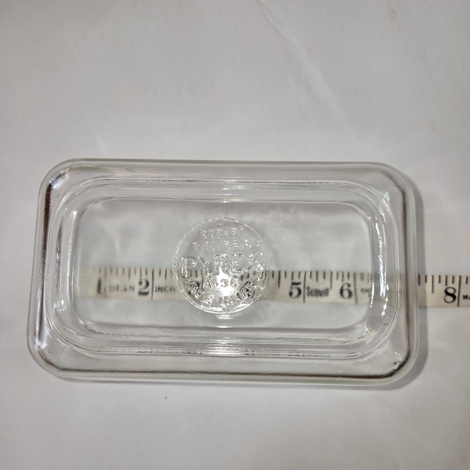 Clear Pyrex 502-B A36 Refrigerator DISH & LID T.M. USA