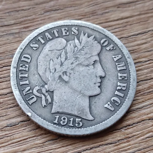 1915 U.S. silver Barber dime
