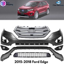 Front Bumper Cover Fascia & Grille Assembly Kit For 2015-2018 Ford Edge