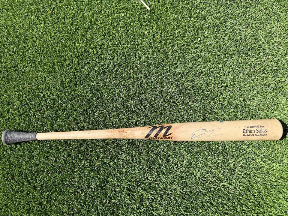 San Diego Padres Ethan Salas Signed 2023 Game Used Cracked Marucci Bat Prospect - Image 2 of 4