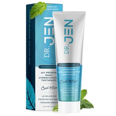 Dr. Jen Fluoride Free Toothpaste with 10% Premium Nano Hydroxyapatite, Xylito...