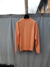 House Of Fraser Pure New Wool Raglan Mock Neck Soft Orange Jumper UK 16
