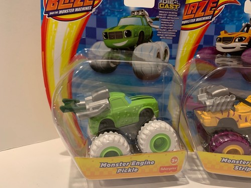 Blaze Monster Machines Motore Die-cast Set Completo 5 Strisce Frantoio Sottaceto Zeg - Foto 2 di 5