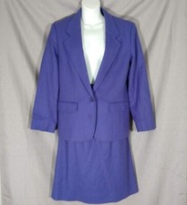 Vtg Pendleton 2pc Women's 12 Purple Wool Suit Set Lined Blazer Jacket Skirt SPOT