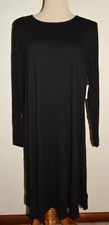 New Womens Old Navy T Shirt Dress 1X Black Long Sleeve Fit & Flare