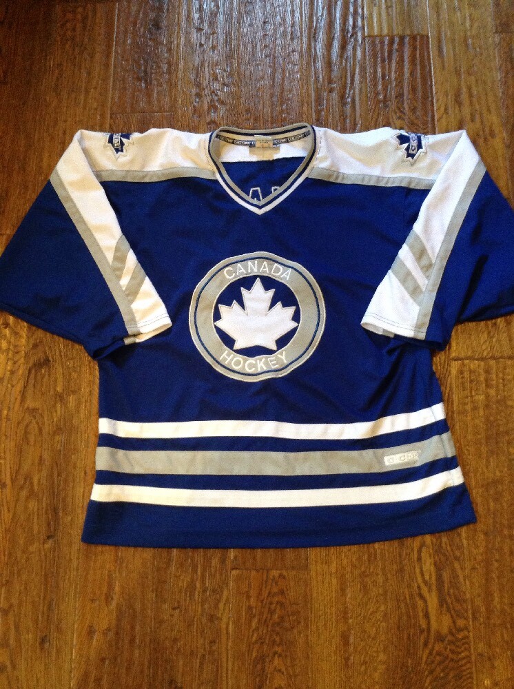 Men's L CCM Team Canada Olympics Jerseys Blue And White