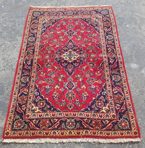 Vintage Hand Made Traditional Rug Oriental Wool Multicolor Carpet 150x100 cm