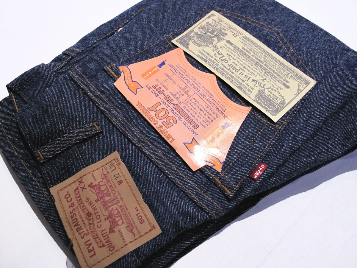 Levis 501xx Vintage 1987 Shrink-to-Fit Red Label Raw Rigid