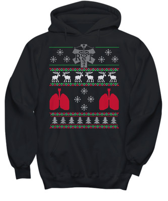 RT Respiratory Therapist Pulmonary Ugly Christmas Sweater - Hoodie