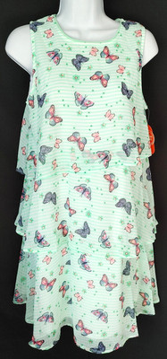 GIRLS SIZE 18 ** SEMI SHEER, BUTTERFLY FLOWING SUMMER DRESS CLOTHING - NEW