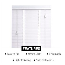 Faux wood Wooden Window Venetian Blinds with Tape 50mm Slats Trimmable Blinds