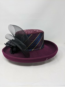 burgundy church hat