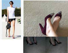 NIB Stuart Weitzman Tipnaughty pump 7 7.5 8 Bordeaux suede metallic CAP-TOE