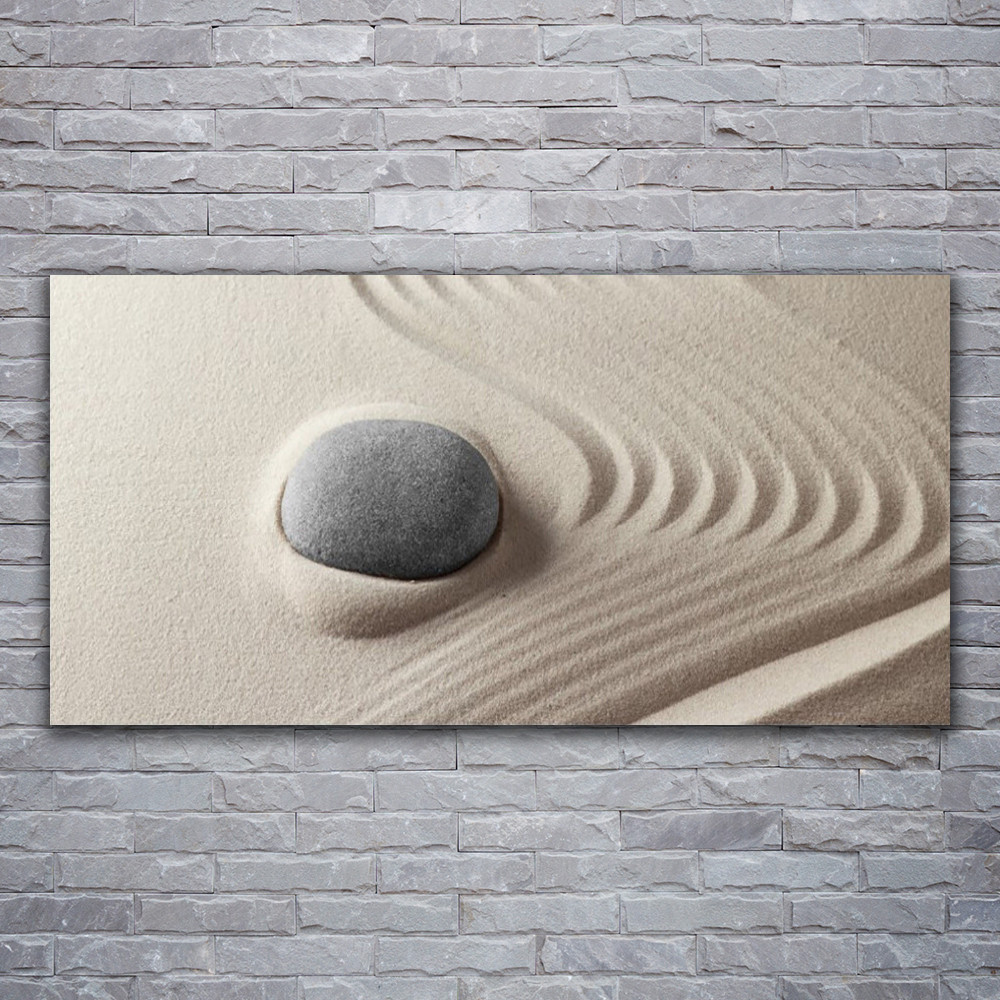 Image sur verre acrylique 120x60 decoration murale sable pierres