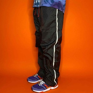 Vintage NYLON Pantalones deportivos para hombre L Negro Relaxed Fit  Pantalones de pista línea de poliéster Y2K | eBay