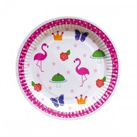 Pappteller Flamingo, Ø 23Cm, 8 StüCk