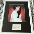 Carrie Fisher signed autograph framed w/ Princess Leia Star