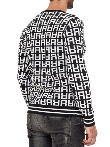 Redbridge Maglione Uomo Maglia Pullover Felpa Sweater Allover R Logo M3096 - Foto 4 di 33