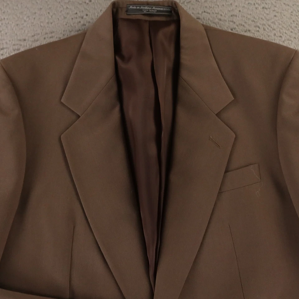 VTG Tweed Jacket S ST Brown 100% Wool Serge Twill Sport Coat Blazer USA 39L - Image 2 of 4