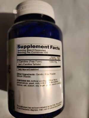 l carnitine pills or powder L-Carnitine 1000mg (Free Form) 200 capsules by Vitamins Because