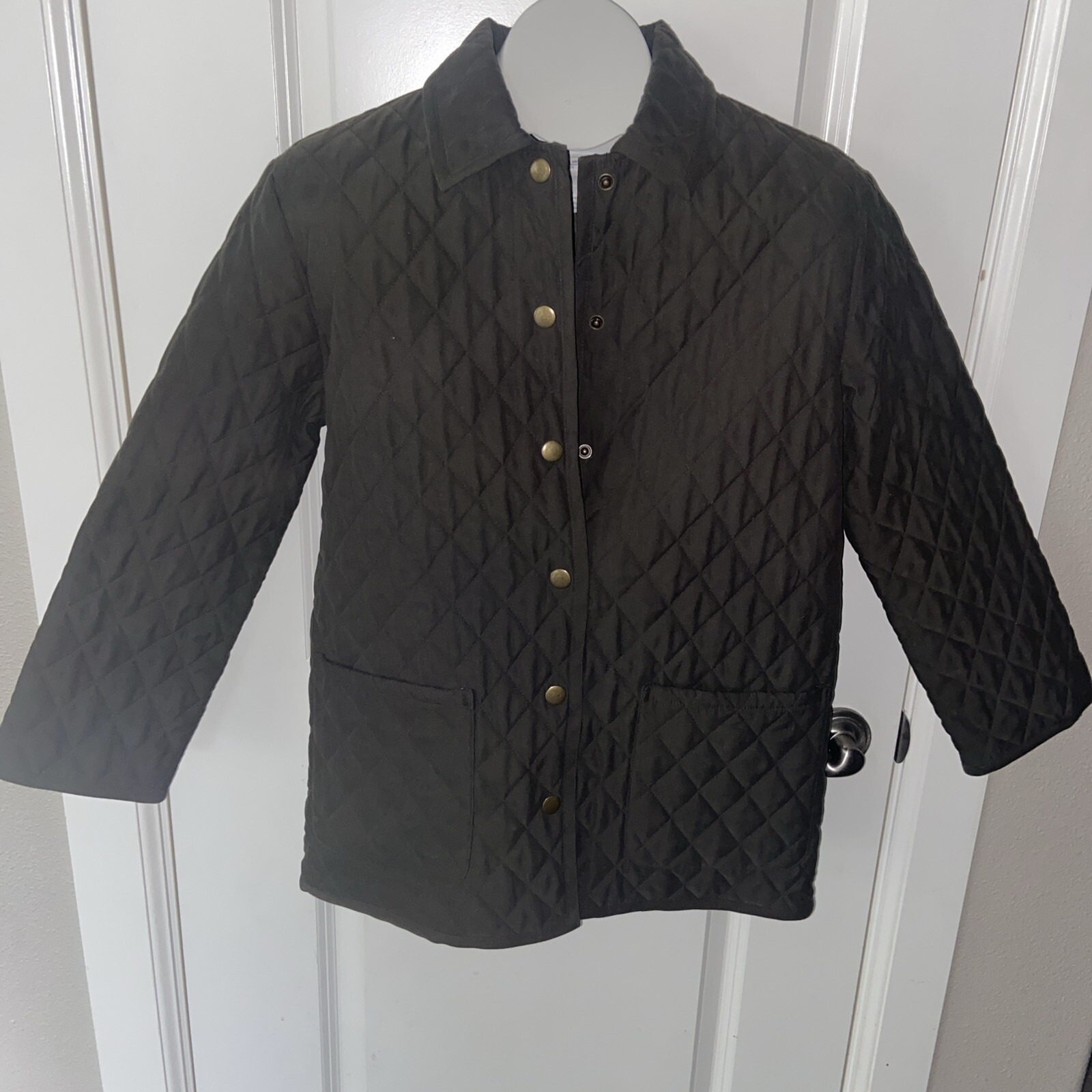 Pendleton Army Green Quilted Button Up Collared W… - image 1