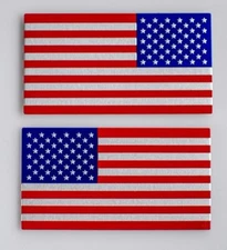 3D Metal American Flag Sticker Decal Mirrored Reverse Car Bike Truck Emblem