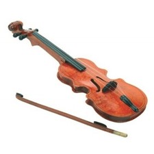 Deko-Geige, groß, Holzgeige, Fidel mit Bogen