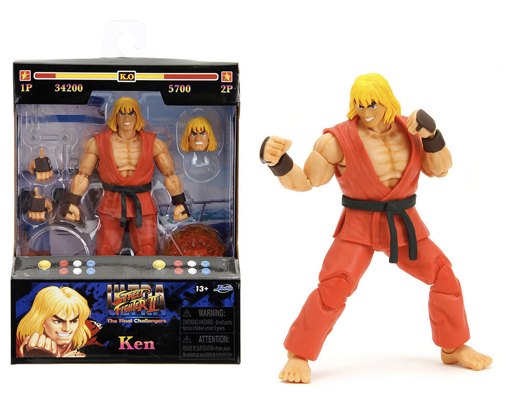 Jada Street Fighter II 6" Ken Figure Action Figure, Toys Kids and Adults Collect