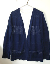 CAT JACK - GIRLS XLGE 14-16 DARK BLUE LACE DESIGN KNIT SWEATER -EUC