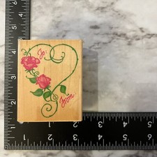 Embossing Arts Rubber Stamps 1517-E TO FROM ROSE VINE HEART GARDEN FLOWERS Tag