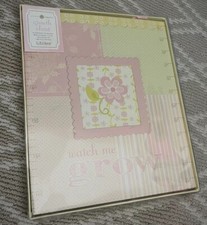 C. R. Gibson Keepsake Pink  Yellow Growth Chart up to 60" And 1st Year Calendar