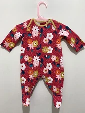 Baby Girls Mothercare Red Floral Babygrow Sleepsuit 1m🌸