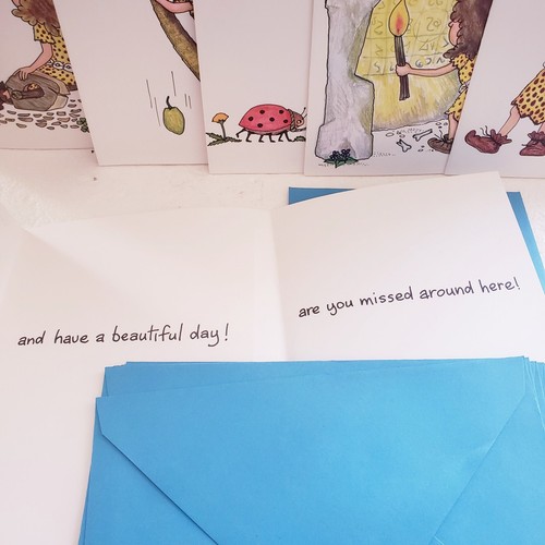 Vintage 70's Cave Nicks Humor Greeting Cards Lot of 7 W Envelopes Variety - Picture 3 of 4
