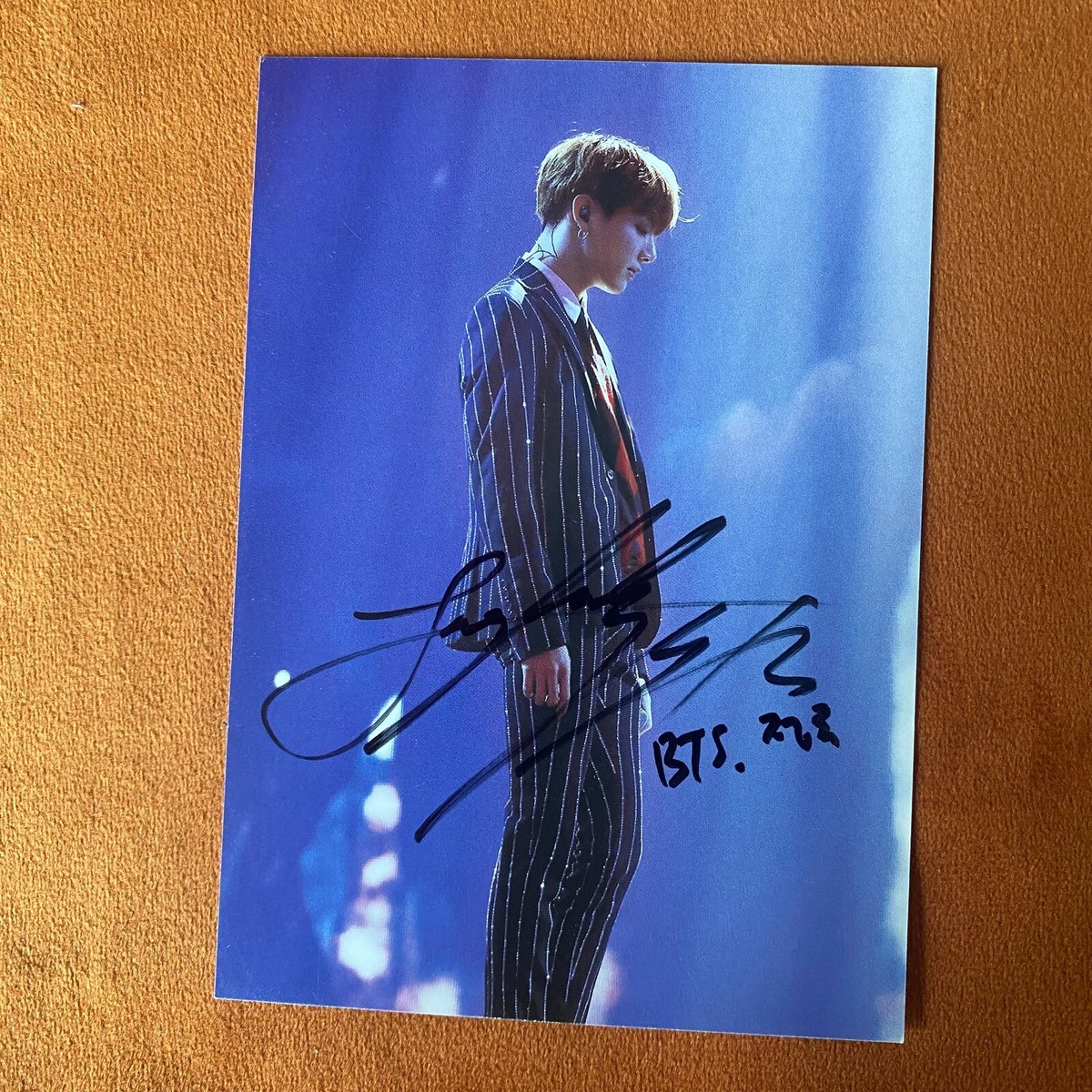 Pre-owned BTS JK JUNG KOOK Autographed Signed Post Card Postcards